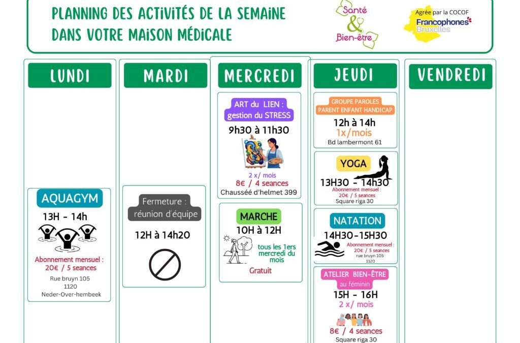 Planning hebdomadaire