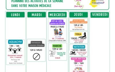 Planning hebdomadaire
